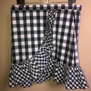 J Crew Ruffle Gingham Mini Skirt